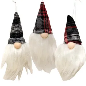 ' Stuffed Gnome Ornament 6" 3 Asstd. (Pack of 4)