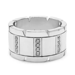 11mm Cartier Tank Francaise Diamond Ring Size 53 - 18ct White Gold