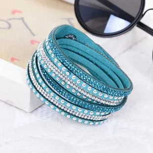 2016 Hot Selling ! New Women's Red Fashion Leather Bracelets For women Christmas Gifts New Year 18 Color ChoicesFree Shipping