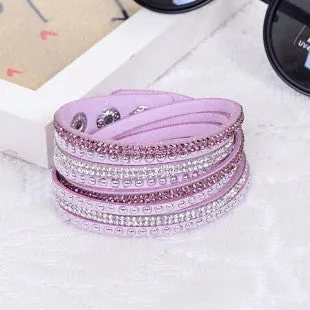 2016 Hot Selling ! New Women's Red Fashion Leather Bracelets For women Christmas Gifts New Year 18 Color ChoicesFree Shipping