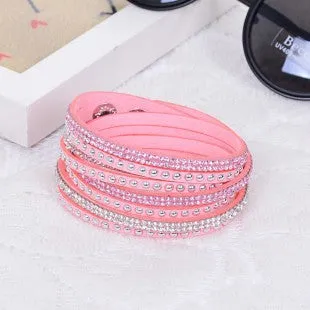 2016 Hot Selling ! New Women's Red Fashion Leather Bracelets For women Christmas Gifts New Year 18 Color ChoicesFree Shipping