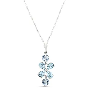 3.15 Carat 14K Solid White Gold Necklace Aquamarine