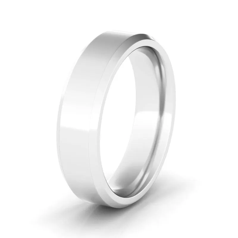 6mm High Polished Two Tone & Beveled Men's Wedding Band