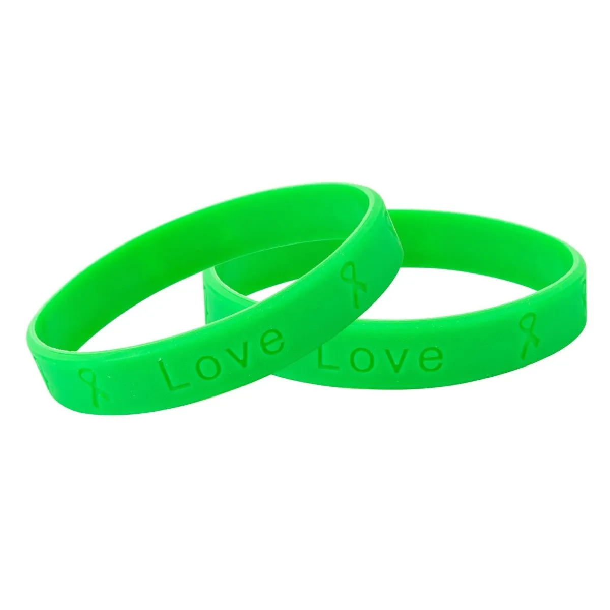 Adult Green Awareness Silicone Bracelet Wristbands