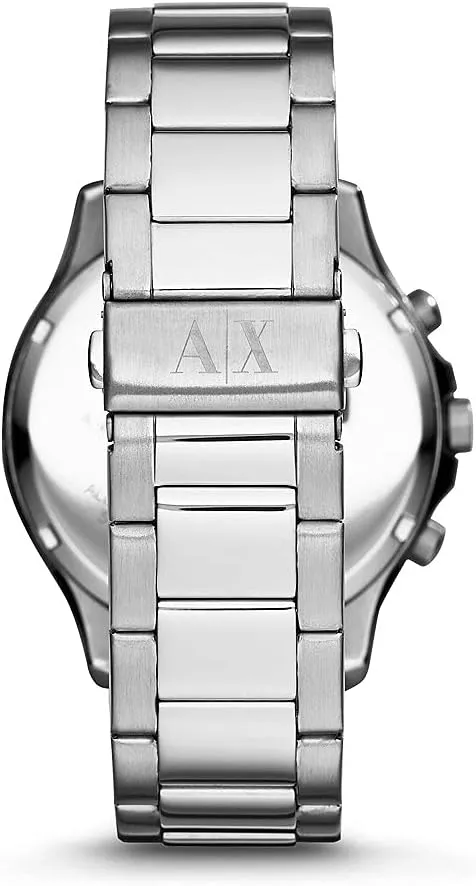 Armani Exchange Silver Chronograph Black Dial Men's Watch AX1057