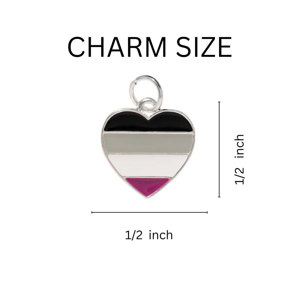 Asexual LGBTQ Pride Heart Necklaces