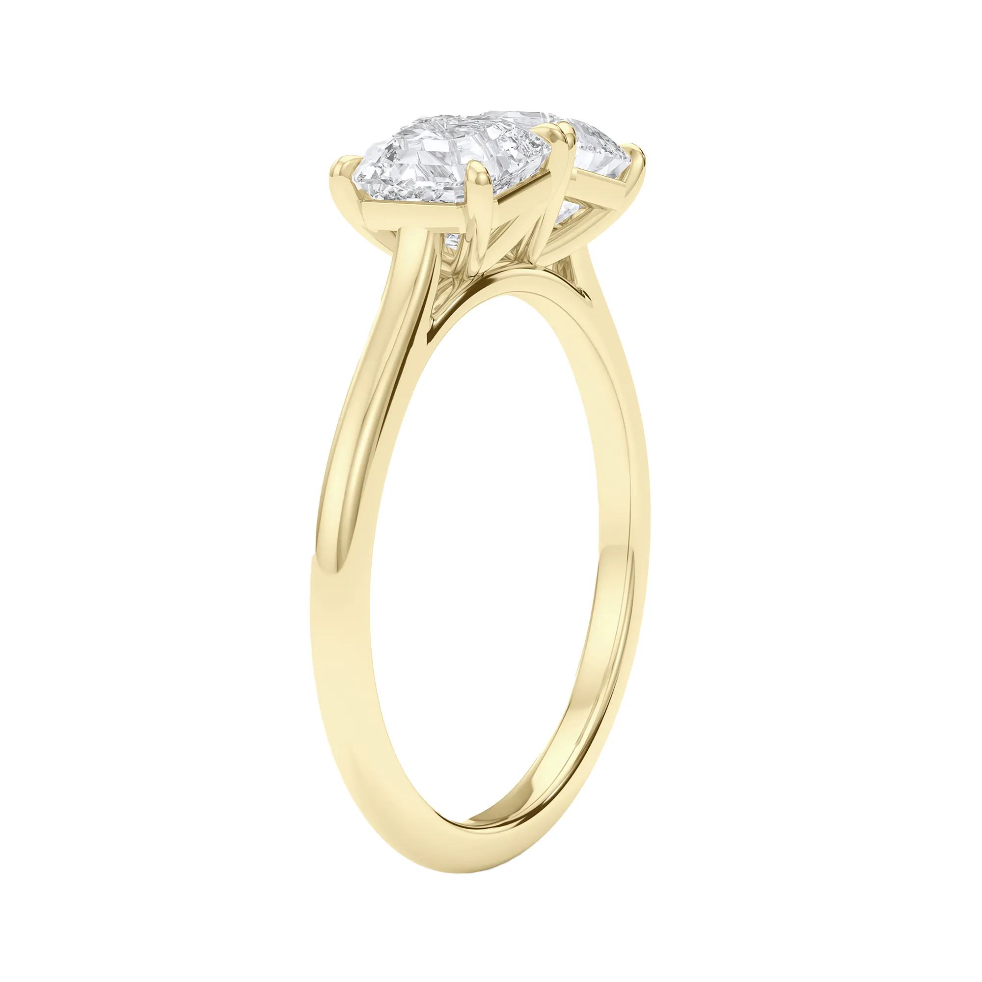 Asscher Twin Diamond Ring