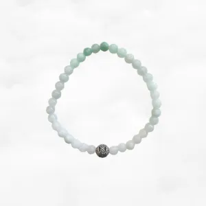 Auspicious Beaded Jadeite Bracelet Silver 4mm