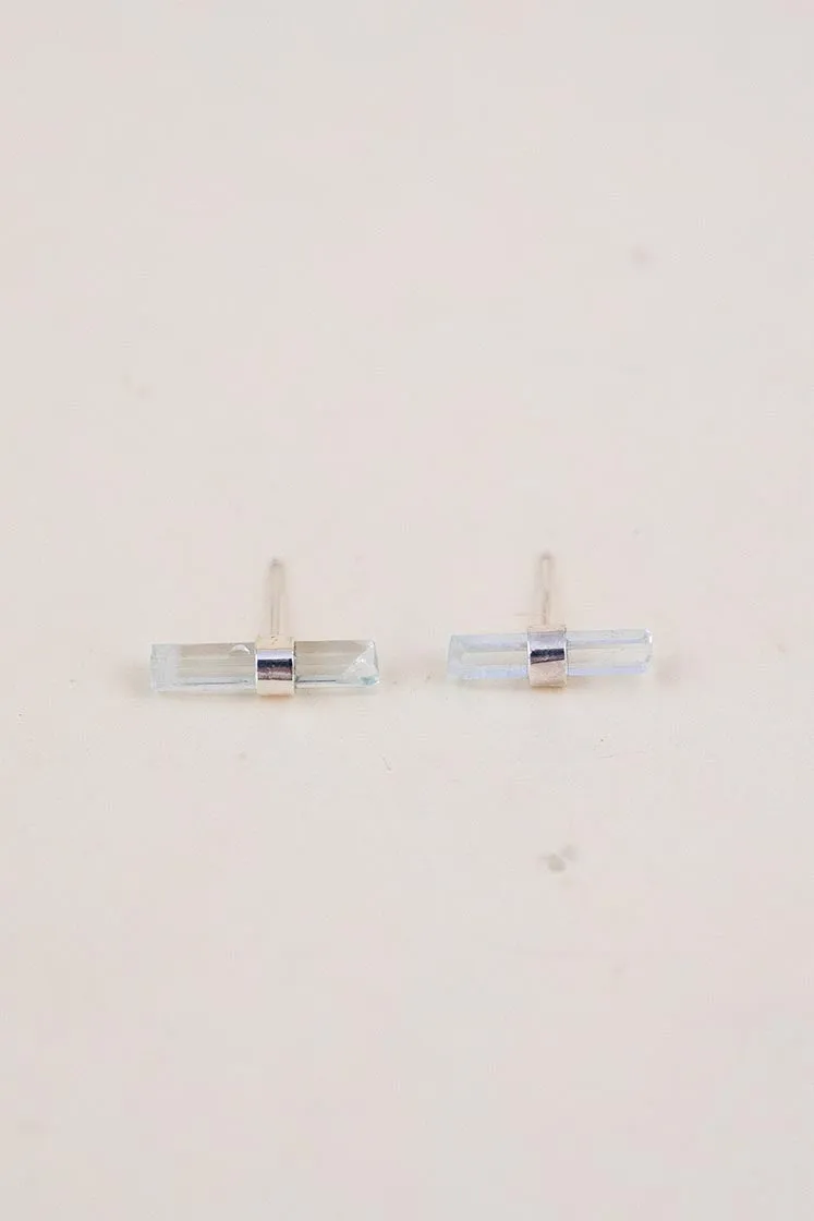 Banded Crystal Studs - Aquamarine