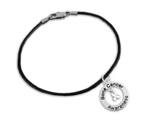 Bone Cancer Awareness Leather Cord Bracelets