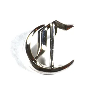 C old english fonts  silver pendant