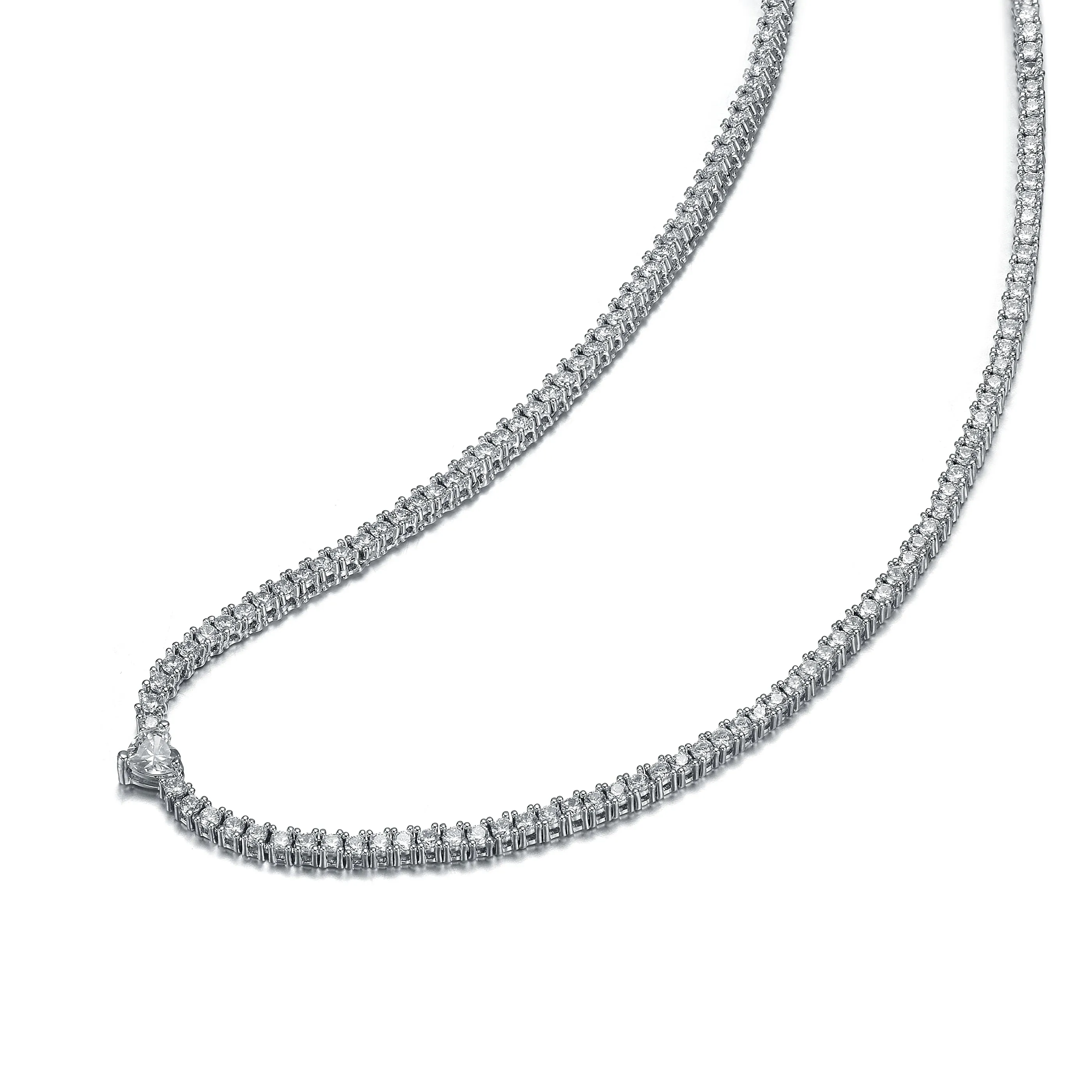 Cannes Heart Centerpiece Tennis Necklace