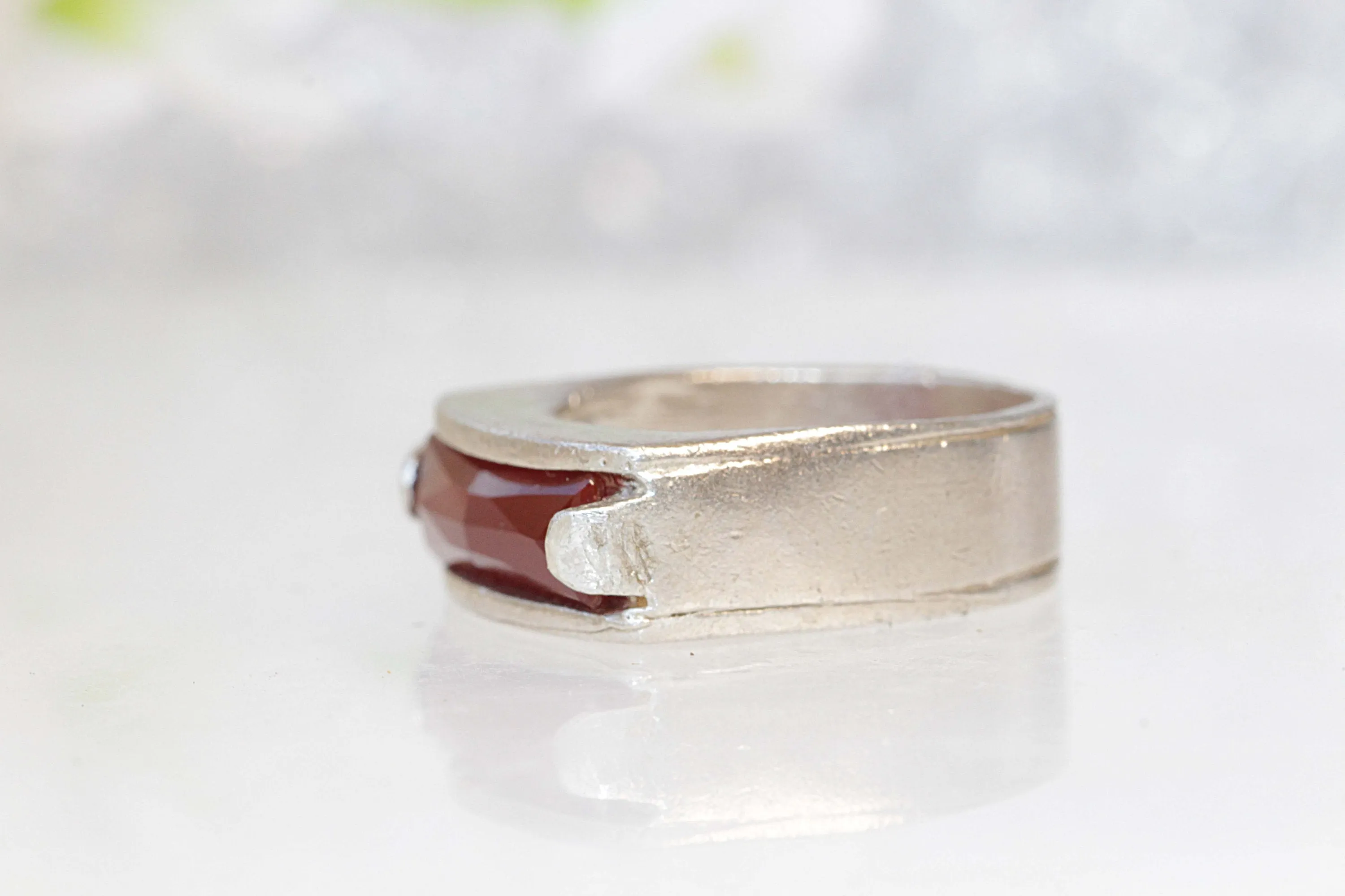 Carnelian Silver Ring