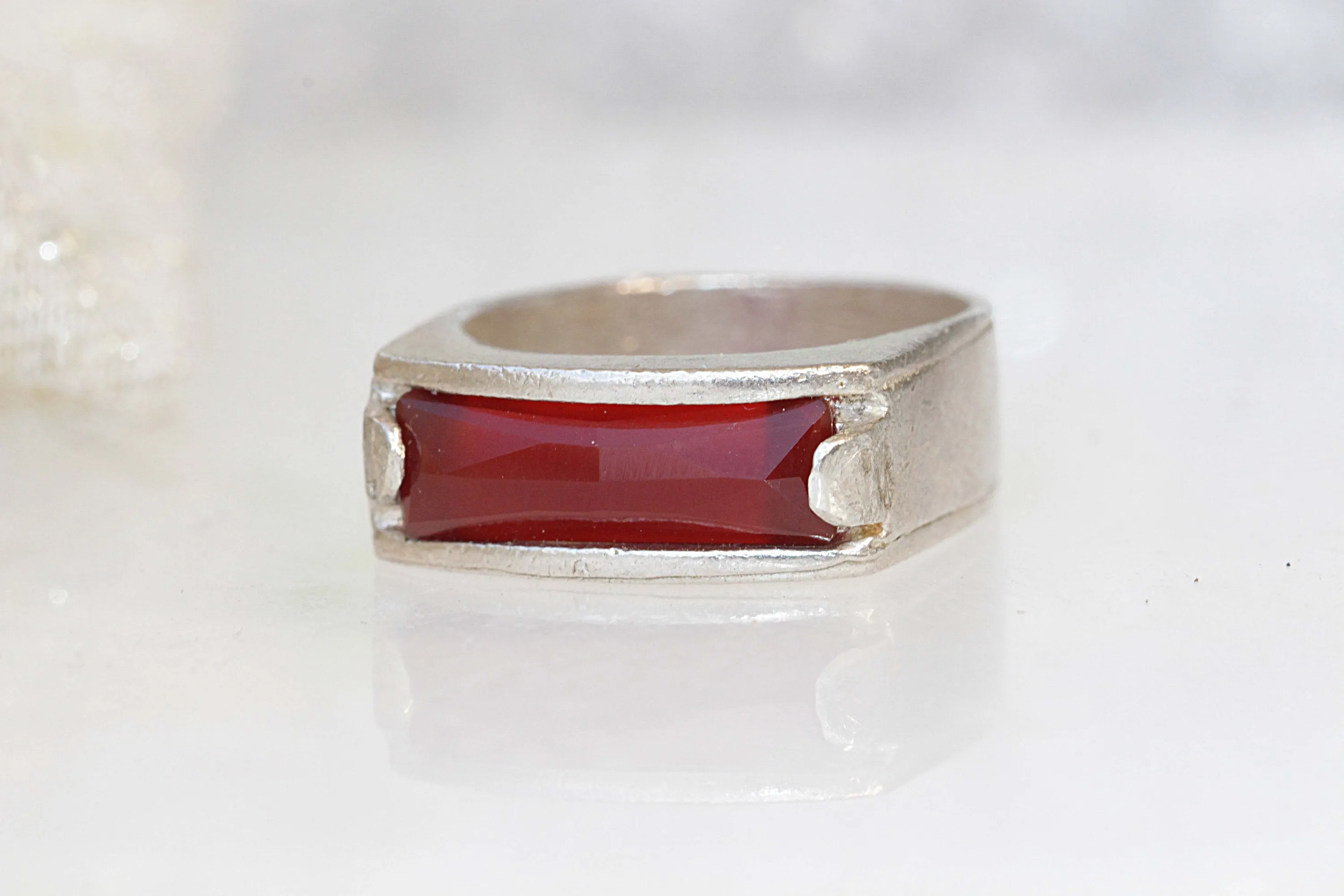 Carnelian Silver Ring