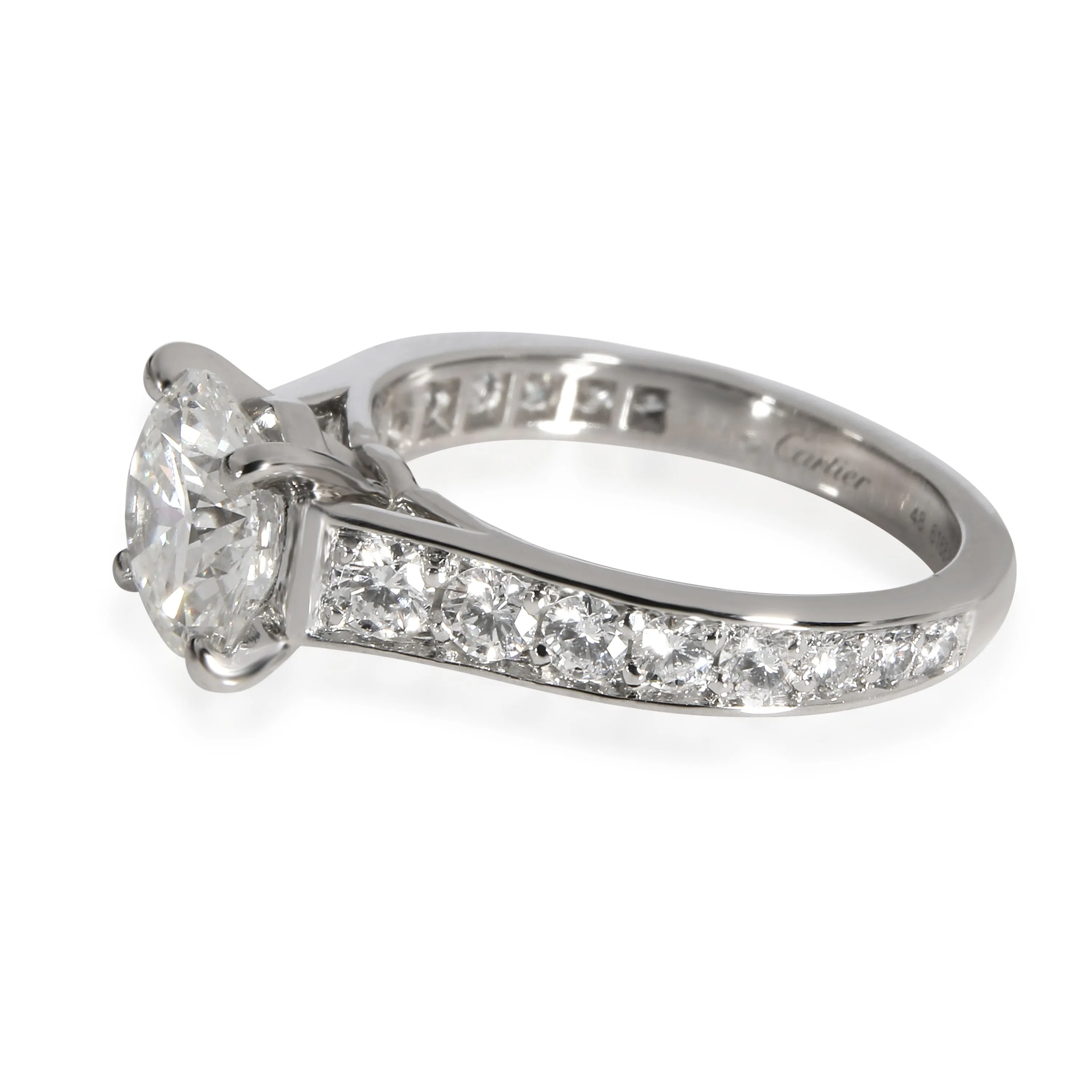 Cartier 1895 Diamond Engagement Ring in  Platinum H VS1 2.19 CTW