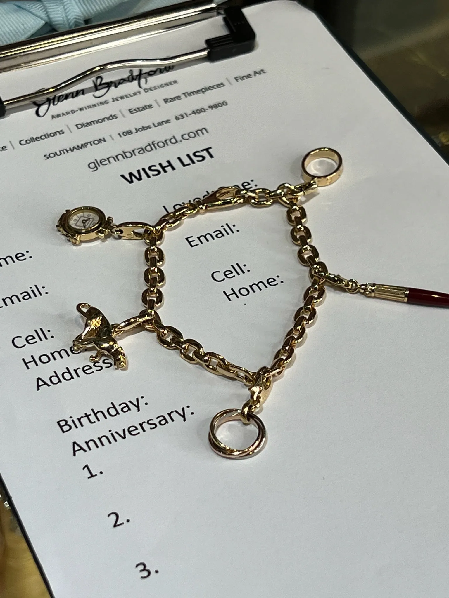 Cartier 18kt Gold Charm Bracelet