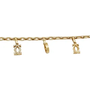 Cartier 3 Assorted Double C Link Bracelet - 18ct Yellow Gold