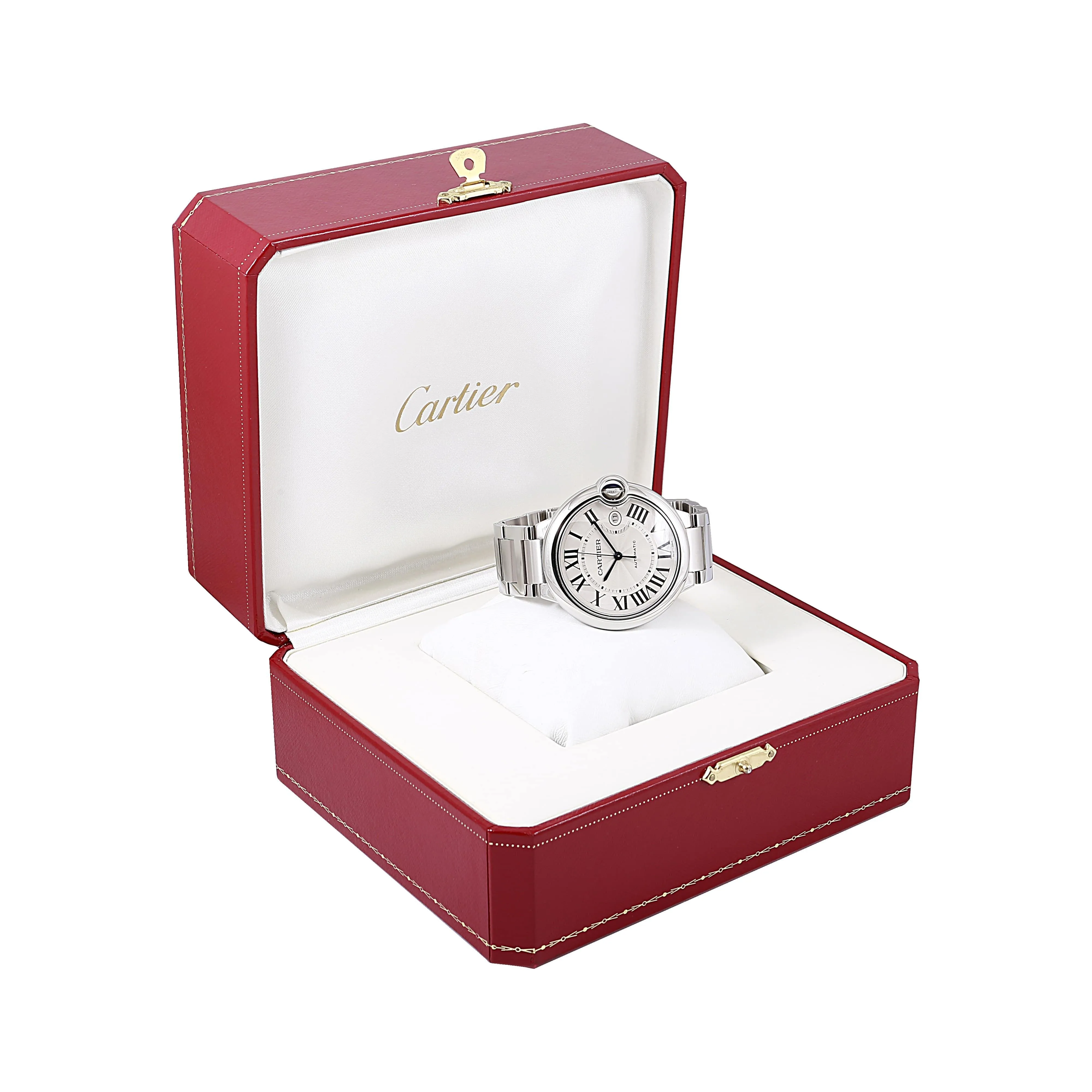 Cartier Balloon Bleu 42mm 3001 Silver Roman Dial, Worn