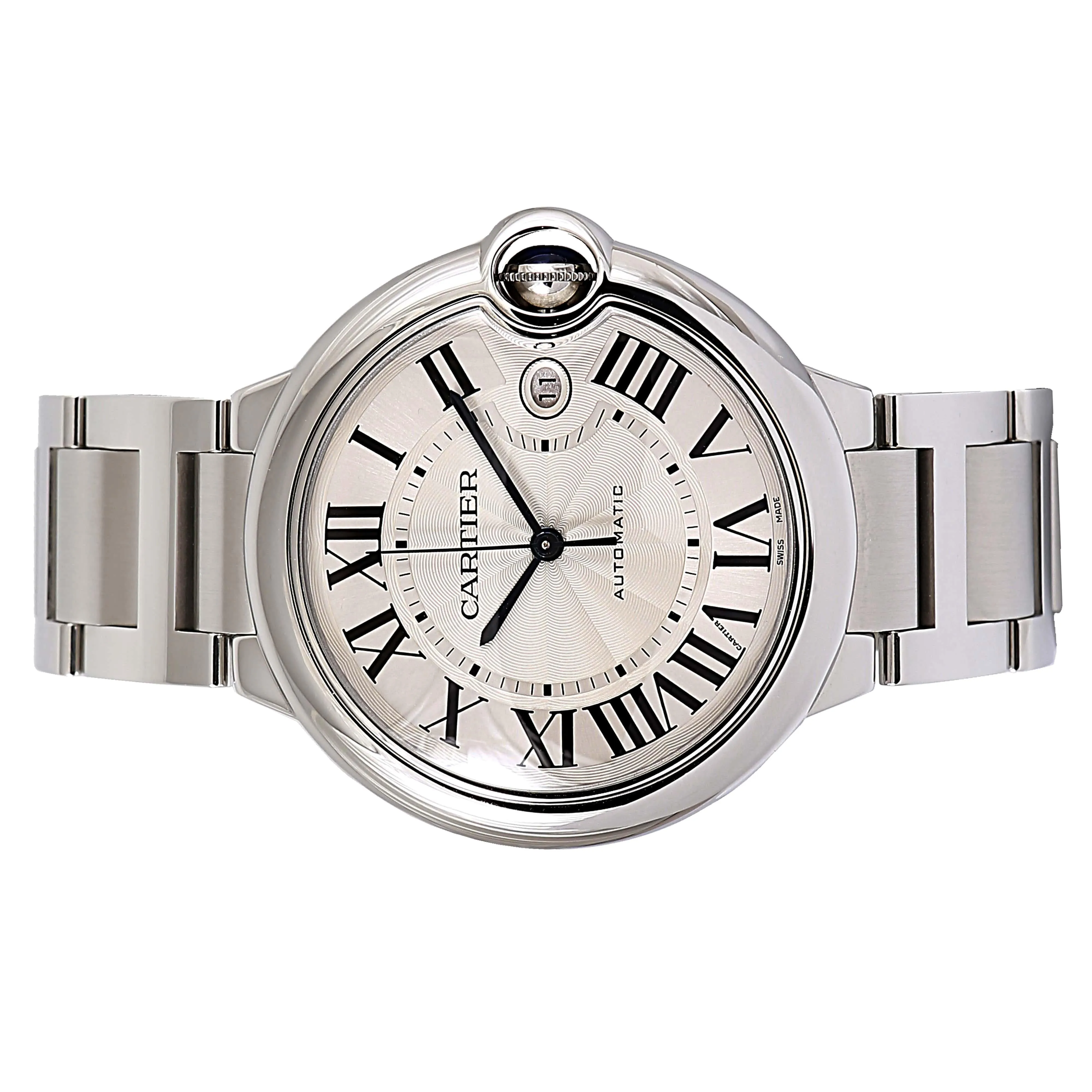 Cartier Balloon Bleu 42mm 3001 Silver Roman Dial, Worn