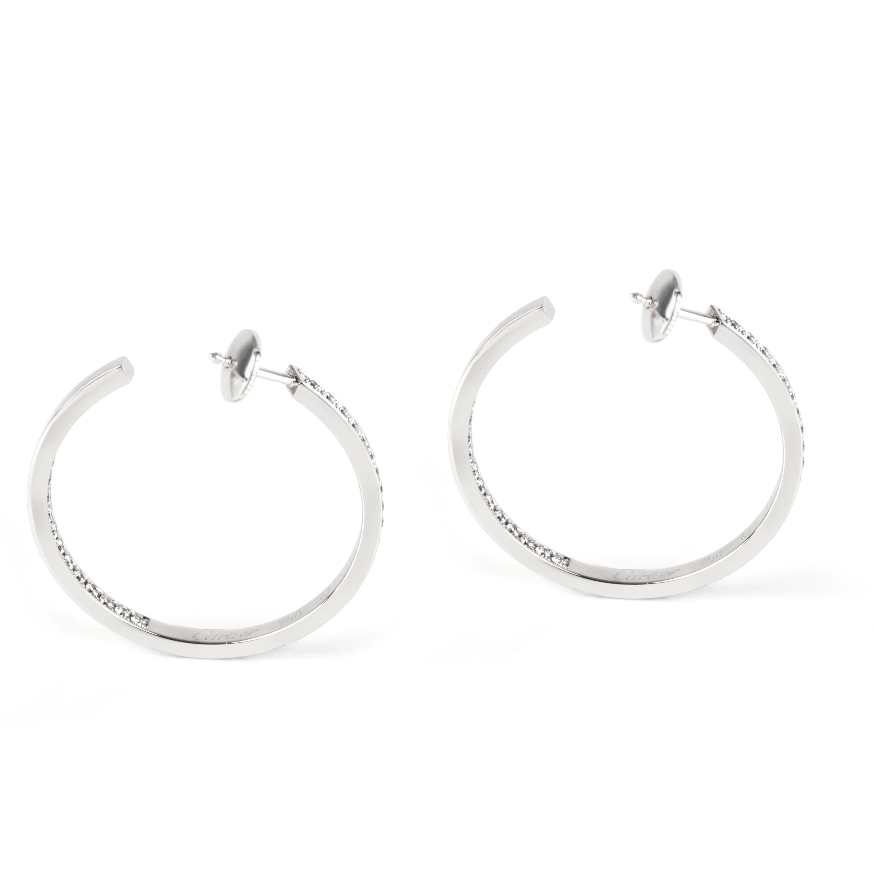 Cartier Diamond Hoop Earrings in 18K White Gold (1.78 CTW)