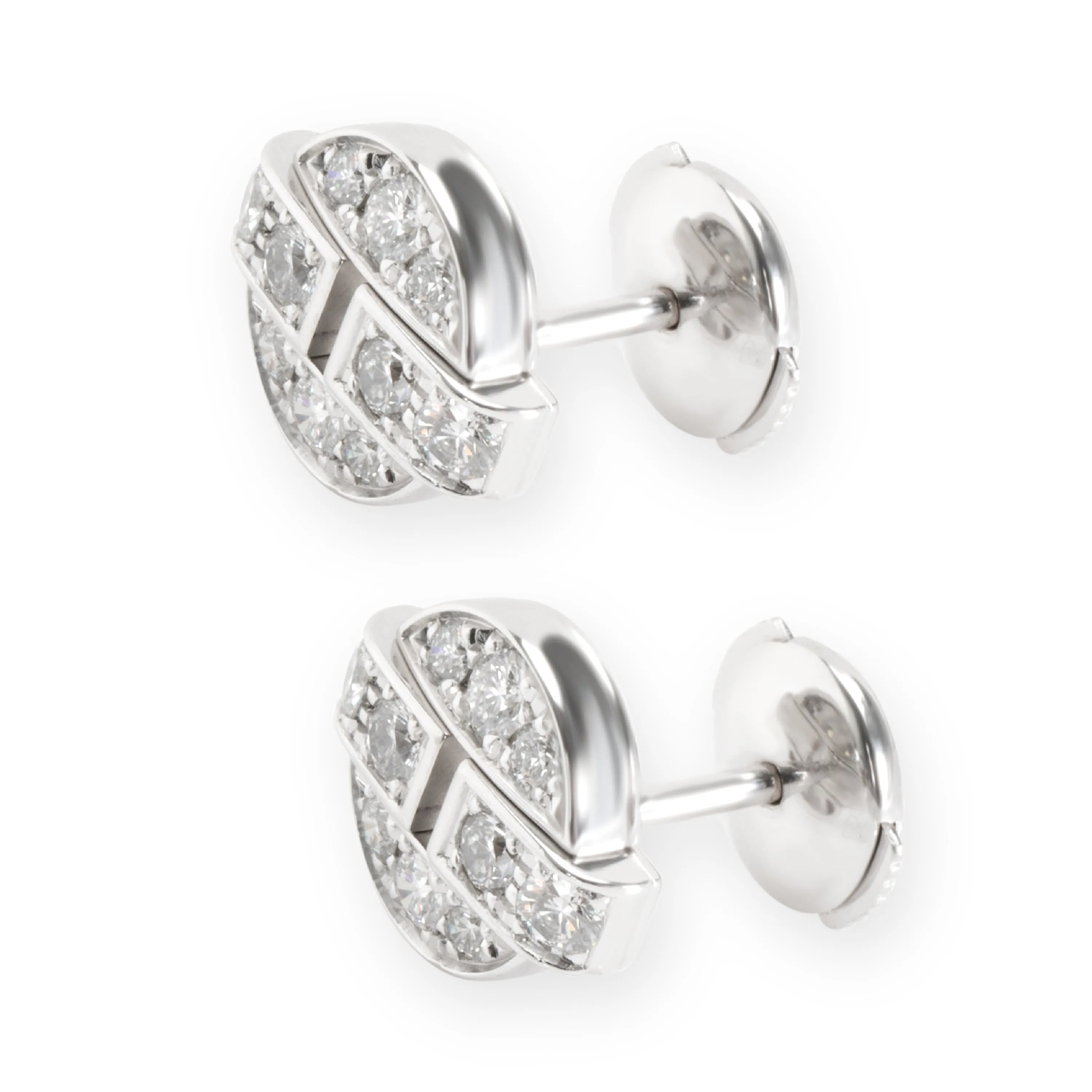 Cartier Himalia Diamond Stud Earring in  White Gold 1 CTW