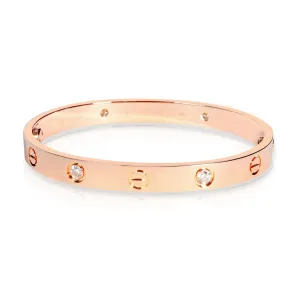 Cartier Love Diamond Bracelet in 18K Rose Gold 0.40 CTW