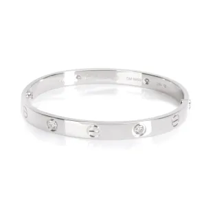 Cartier Love Diamond Bracelet in 18K White Gold (Size 17)