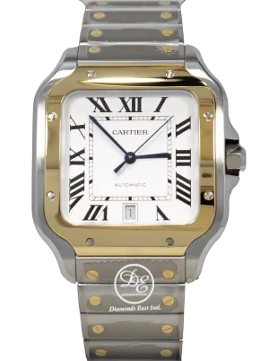 CARTIER Santos 18k Yellow Gold /SS W2SA0006 Large Automatic UNWORN