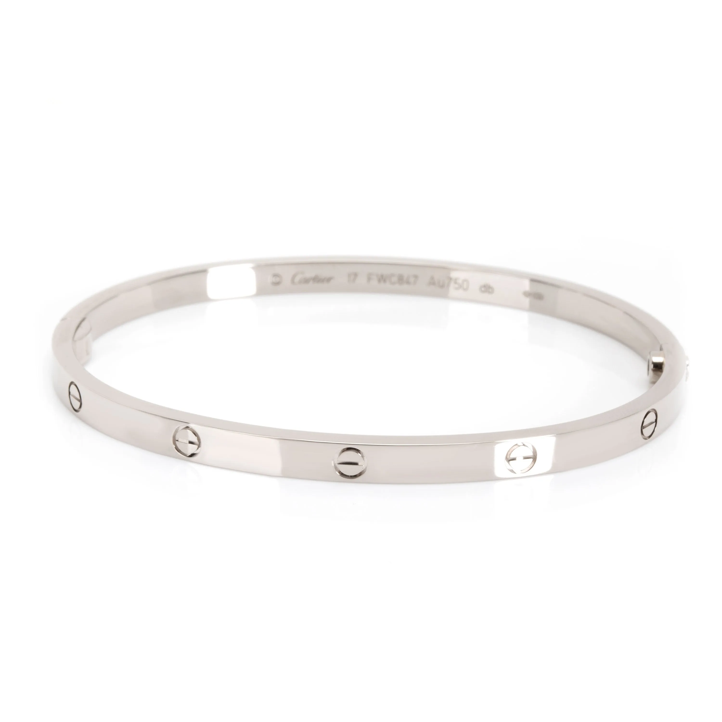 Cartier Small Love Bangle in 18K White Gold Size 17