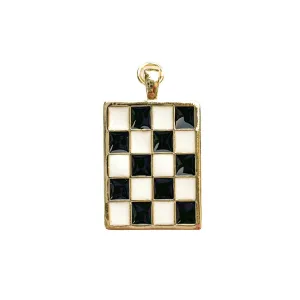 Checker Tag Charm For Charm Necklace & Bracelet