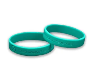 Child Teal Anti-Bullying Silicone Bracelet Wristbands