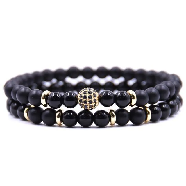 Classy Men Black Sub Zero Bracelet Set