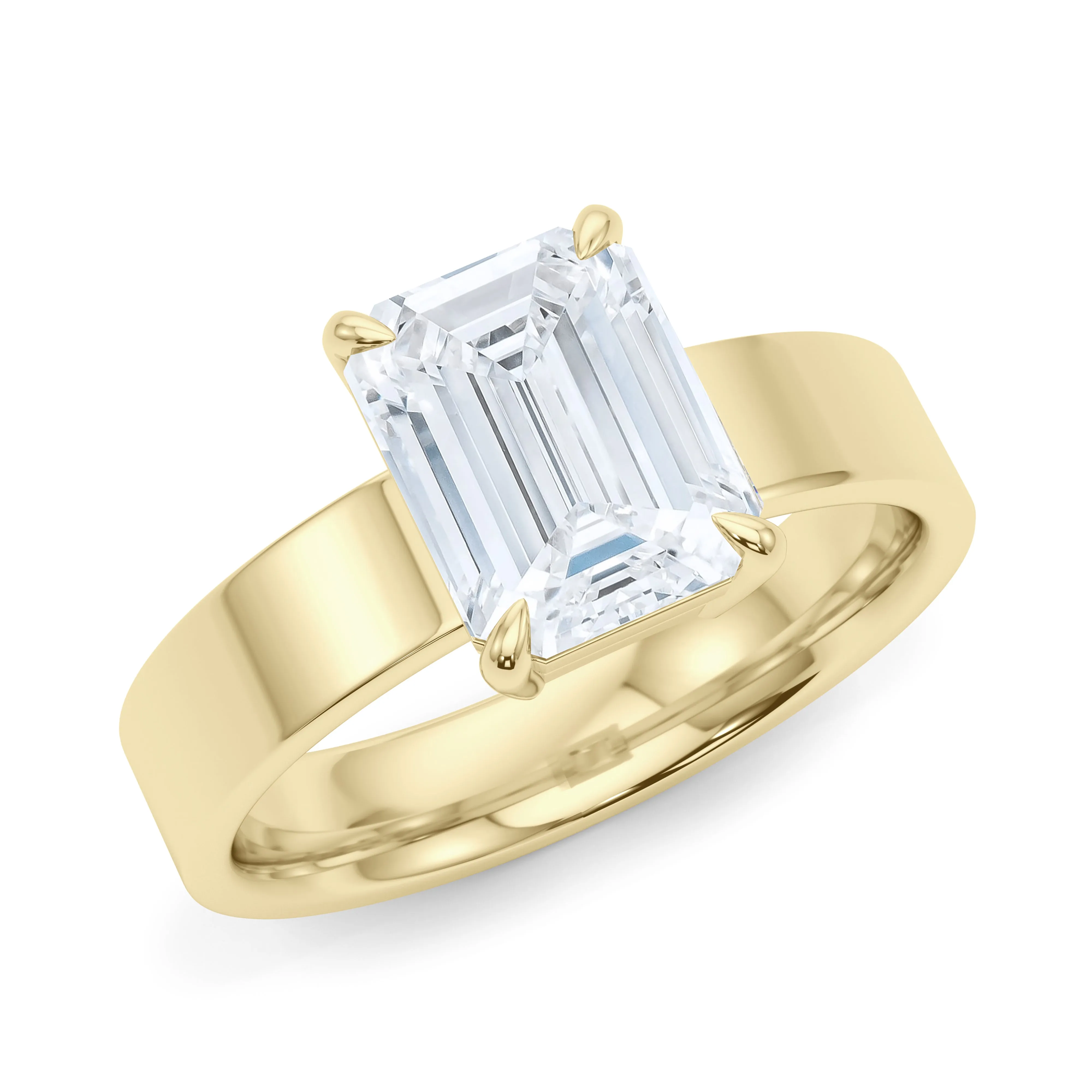 Emerald Cut Diamond Cigar Ring