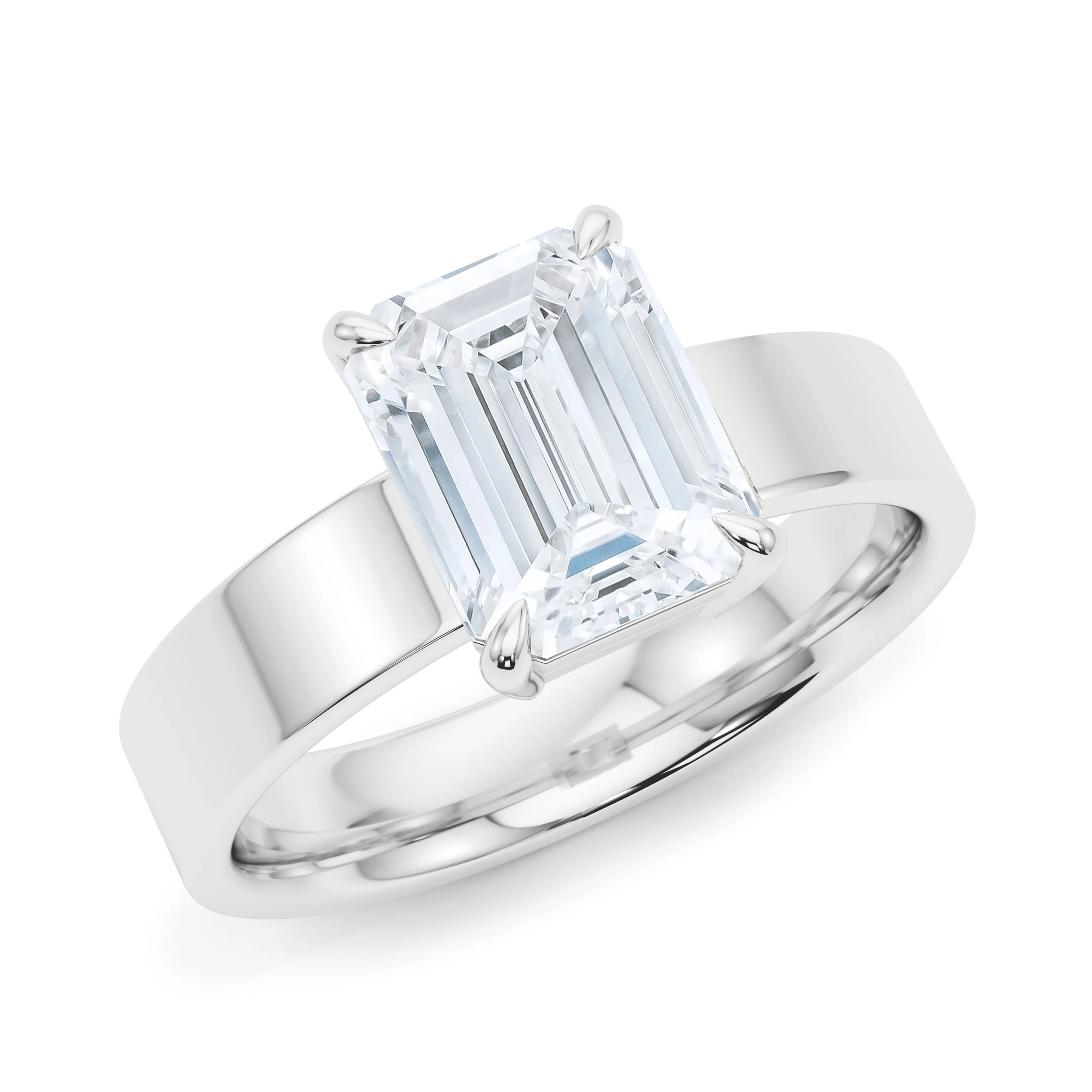 Emerald Cut Diamond Cigar Ring