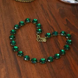 Emerald Green Riviere Necklace - Medium Round