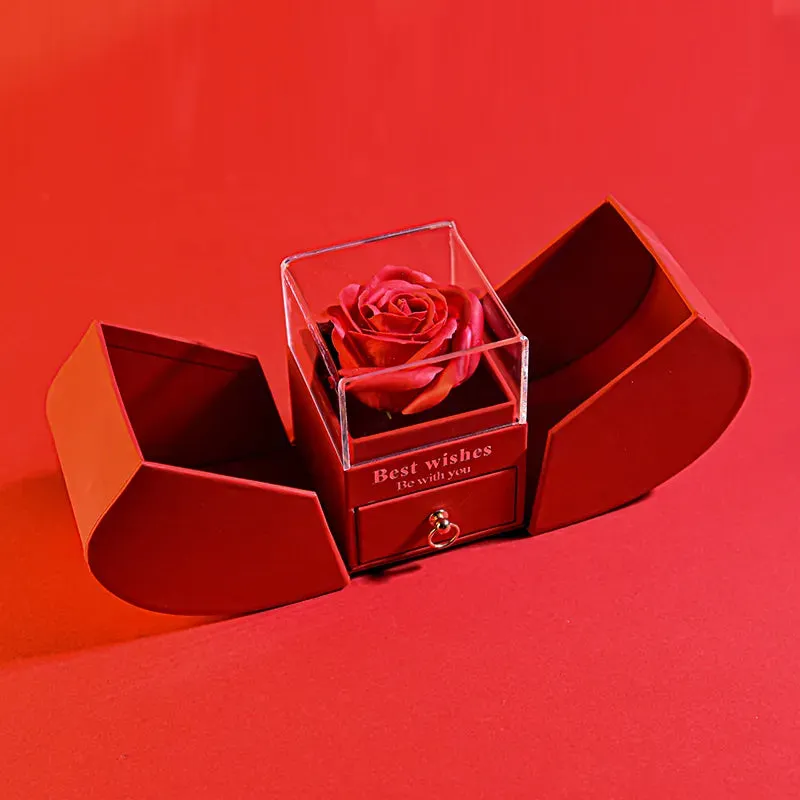 Eternal Rose Gift Box with Heart Necklace