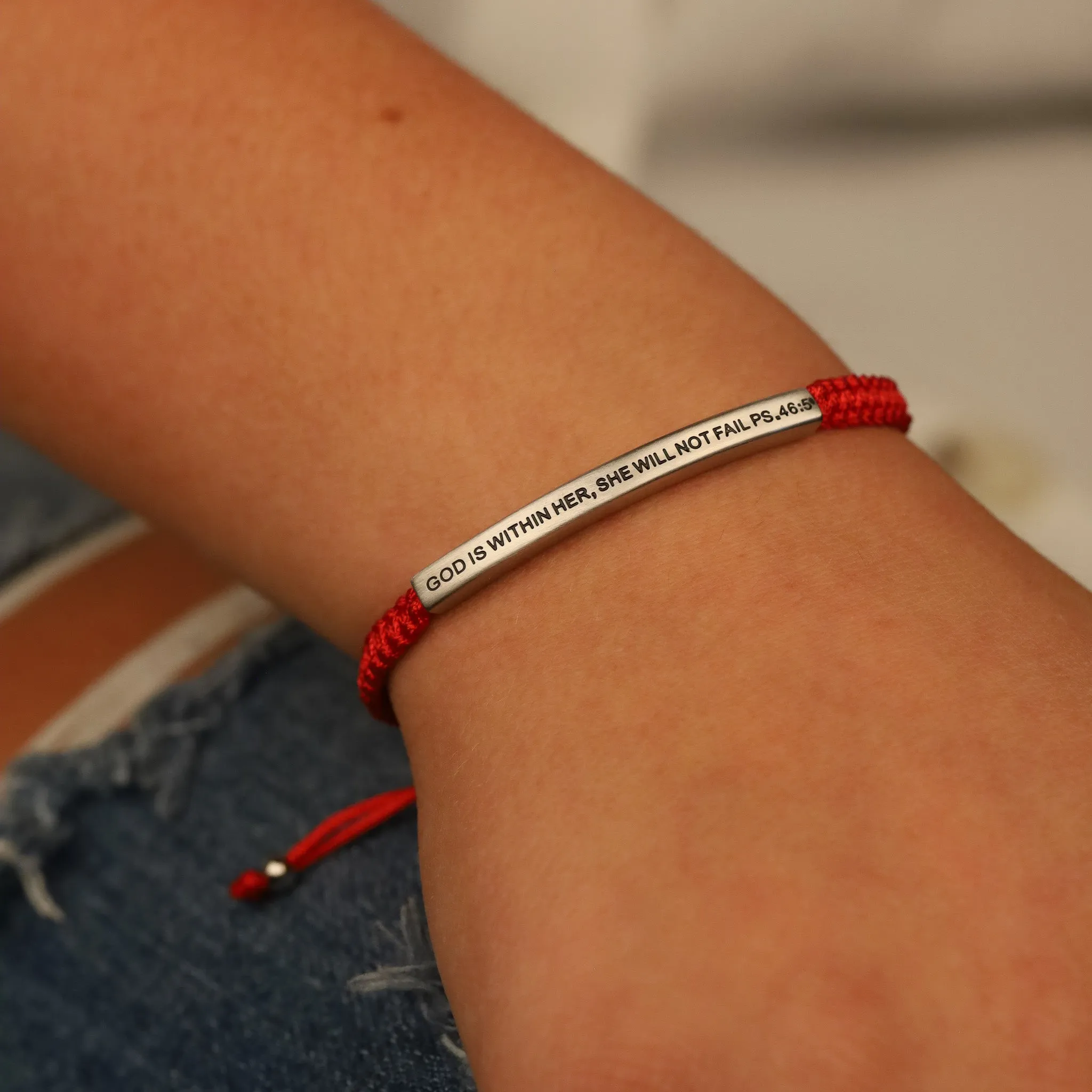 GOD IS WITHIN HER, SHE WILL NOT FAIL ROPE BRACELET