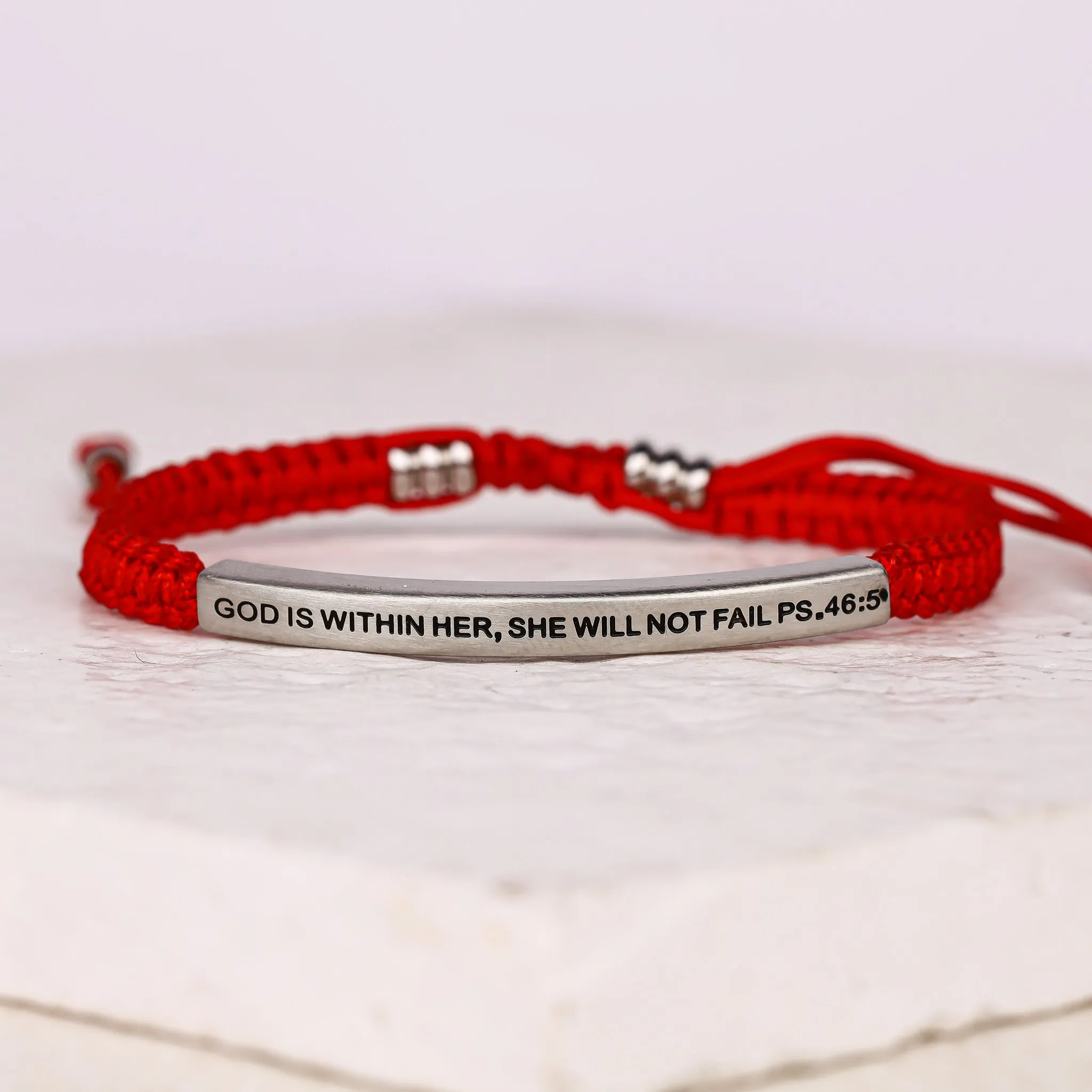 GOD IS WITHIN HER, SHE WILL NOT FAIL ROPE BRACELET