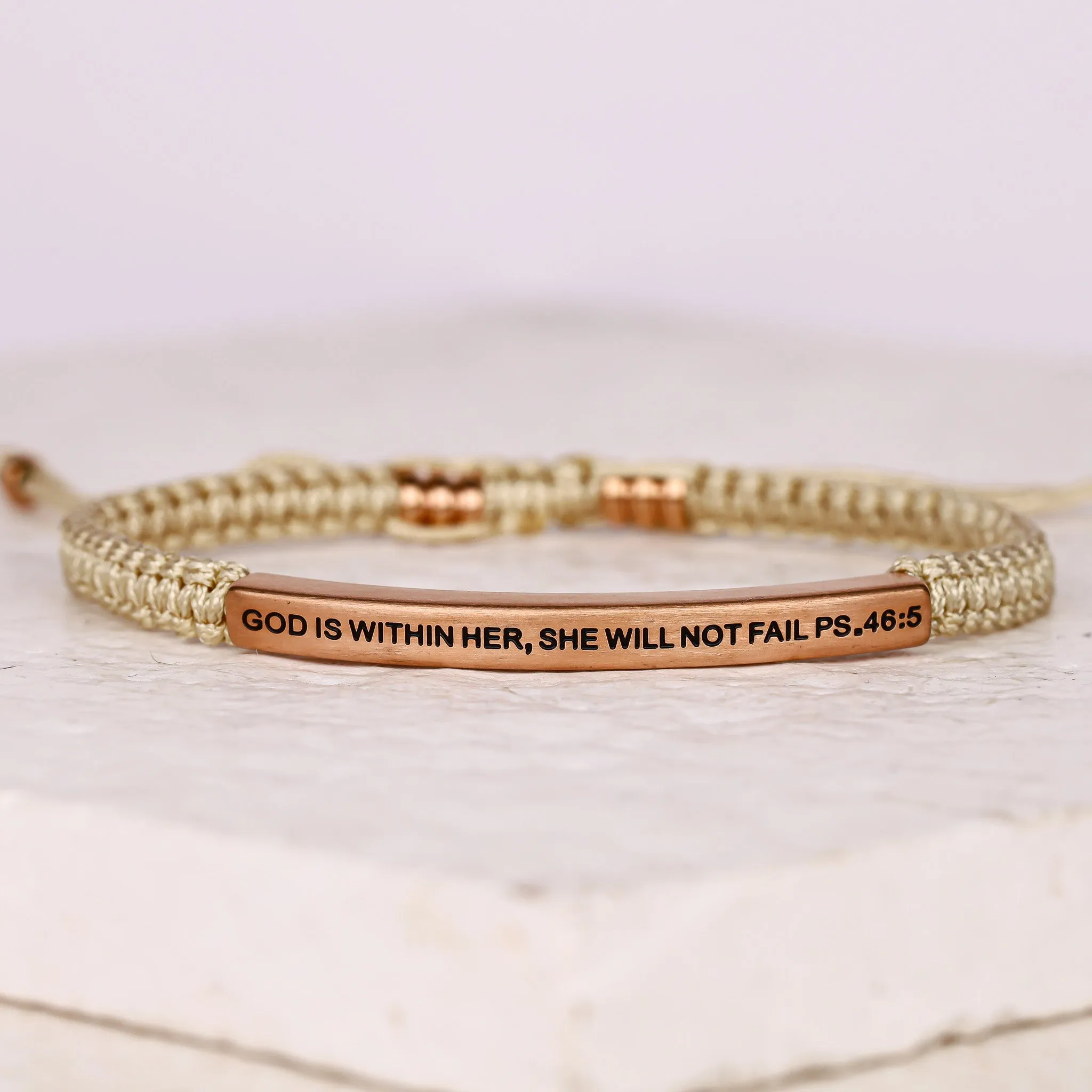 GOD IS WITHIN HER, SHE WILL NOT FAIL ROPE BRACELET