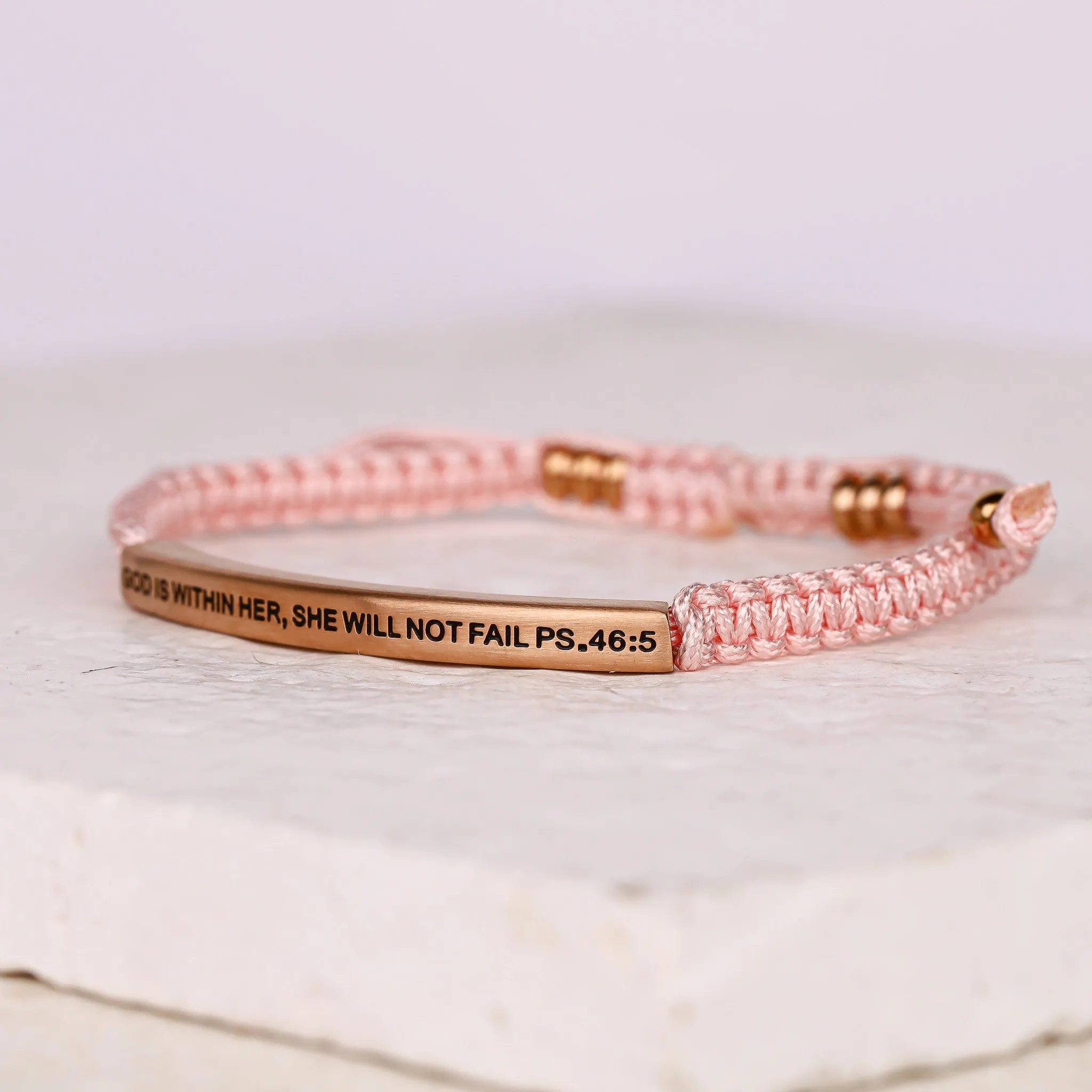 GOD IS WITHIN HER, SHE WILL NOT FAIL ROPE BRACELET