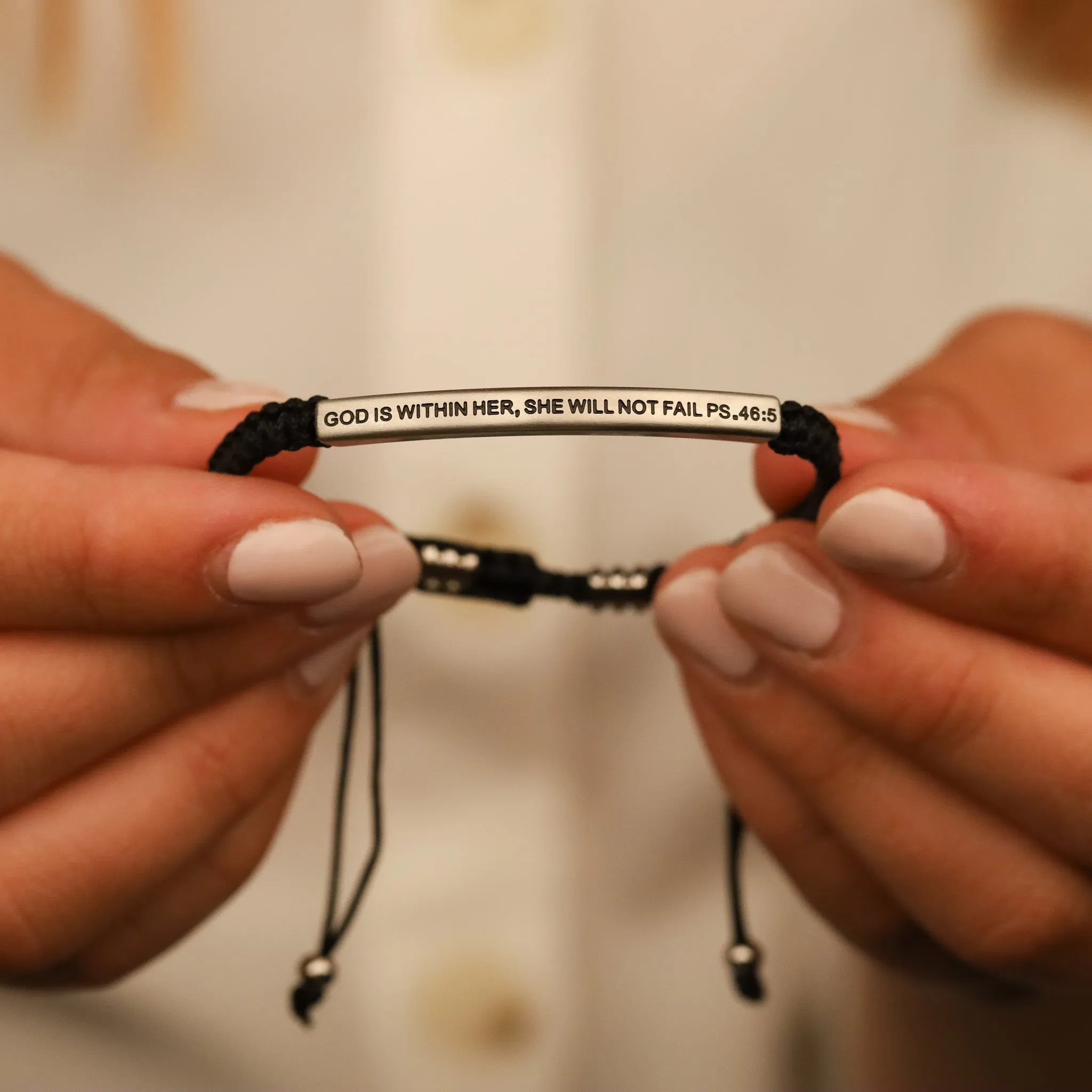 GOD IS WITHIN HER, SHE WILL NOT FAIL ROPE BRACELET