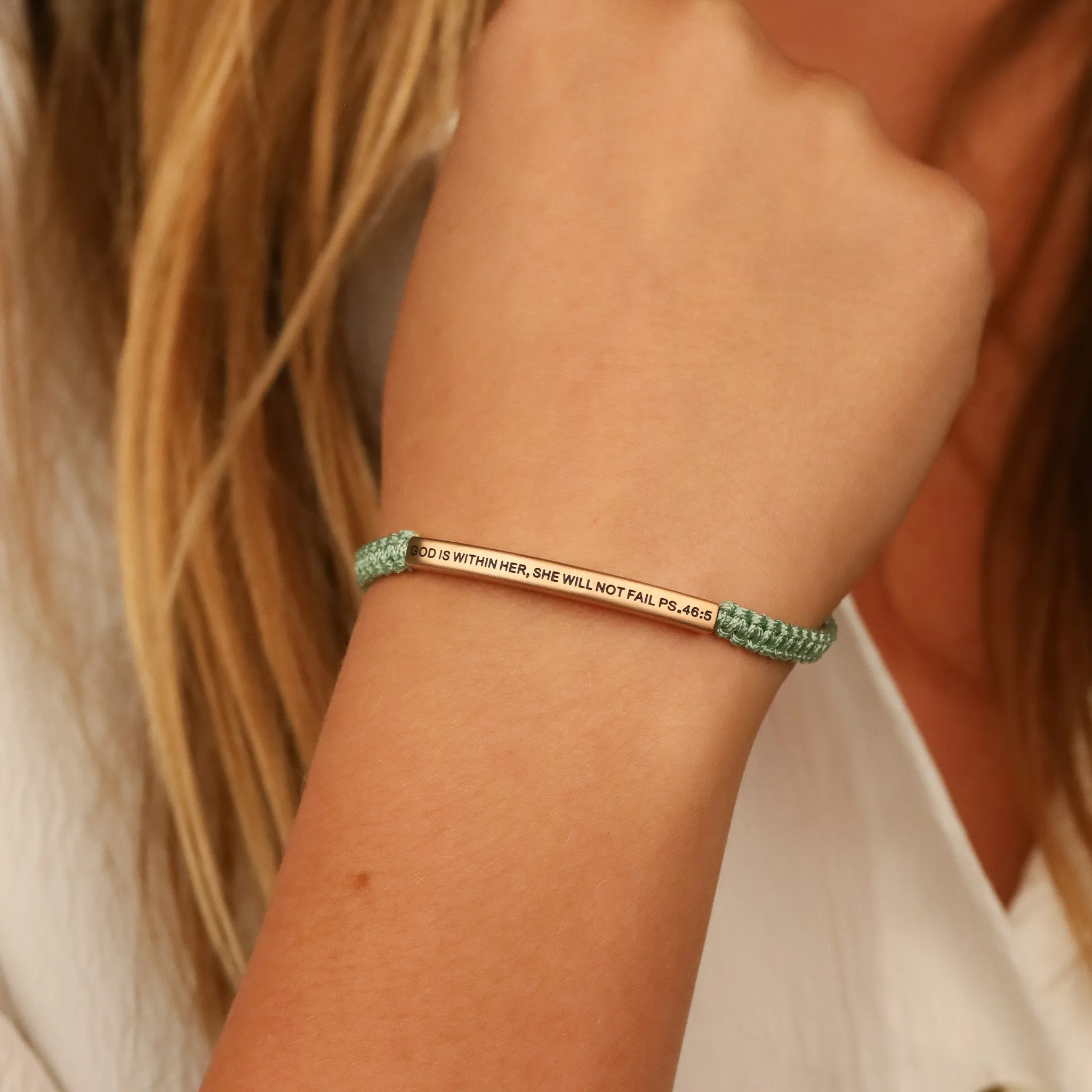 GOD IS WITHIN HER, SHE WILL NOT FAIL ROPE BRACELET