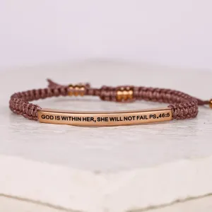 GOD IS WITHIN HER, SHE WILL NOT FAIL ROPE BRACELET