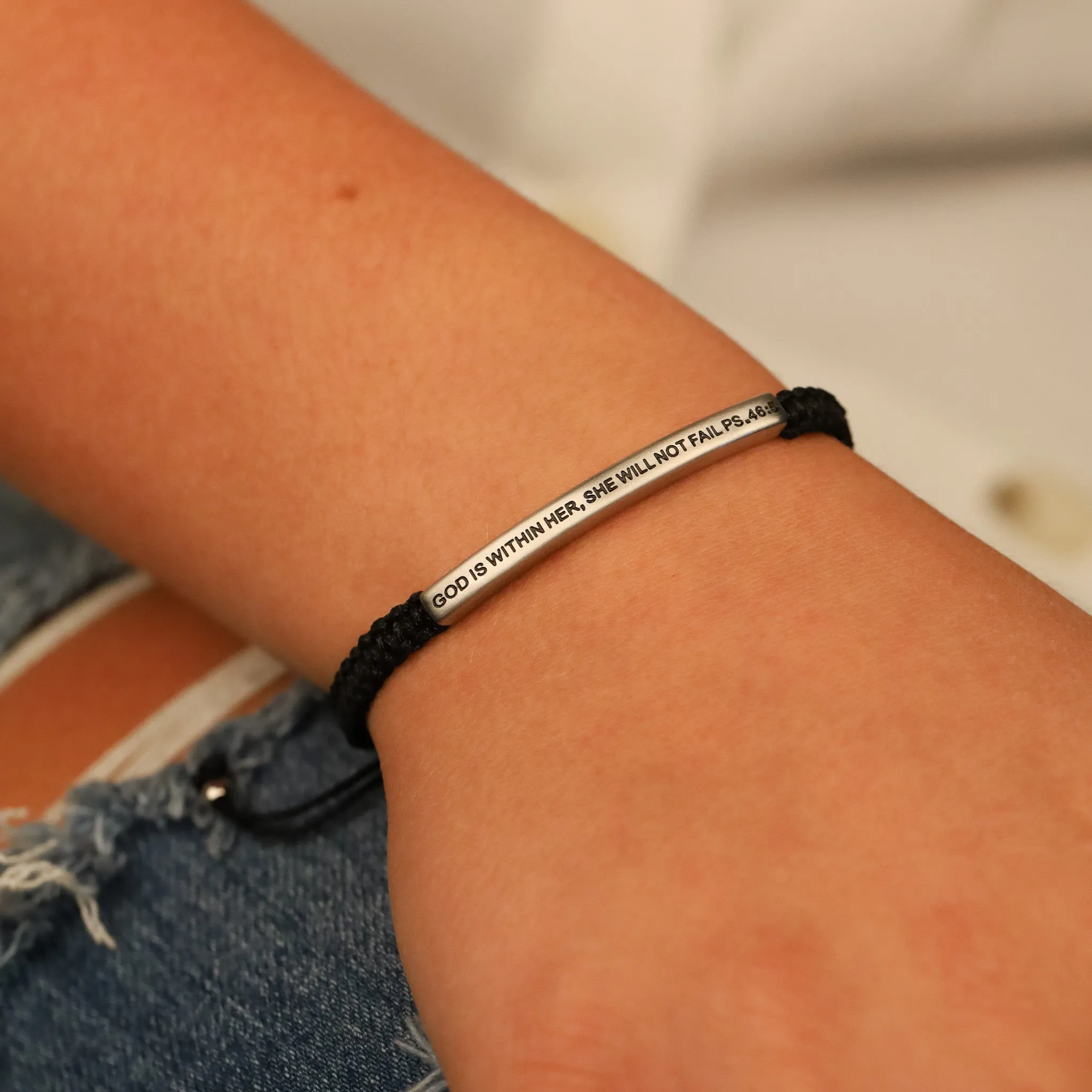 GOD IS WITHIN HER, SHE WILL NOT FAIL ROPE BRACELET