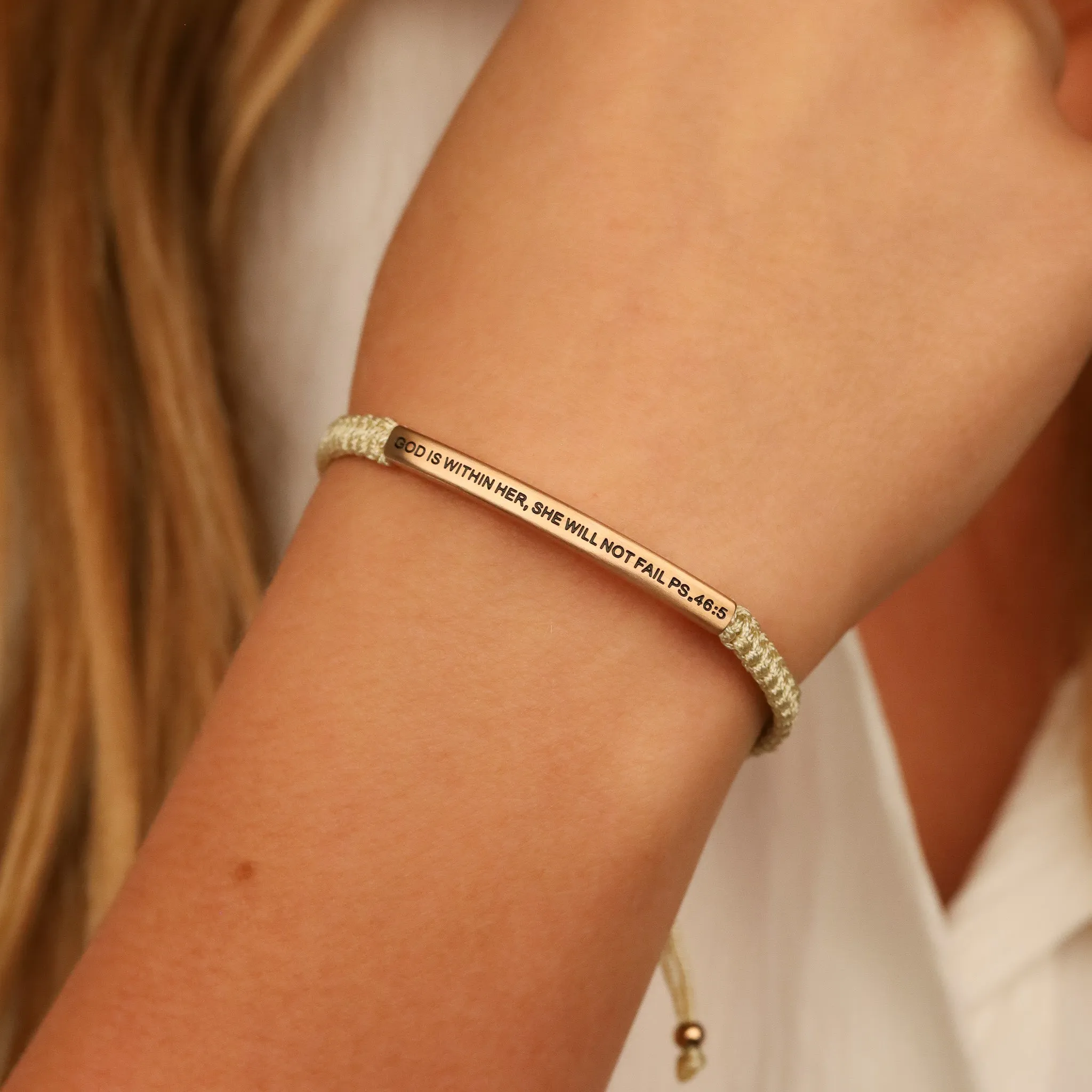 GOD IS WITHIN HER, SHE WILL NOT FAIL ROPE BRACELET