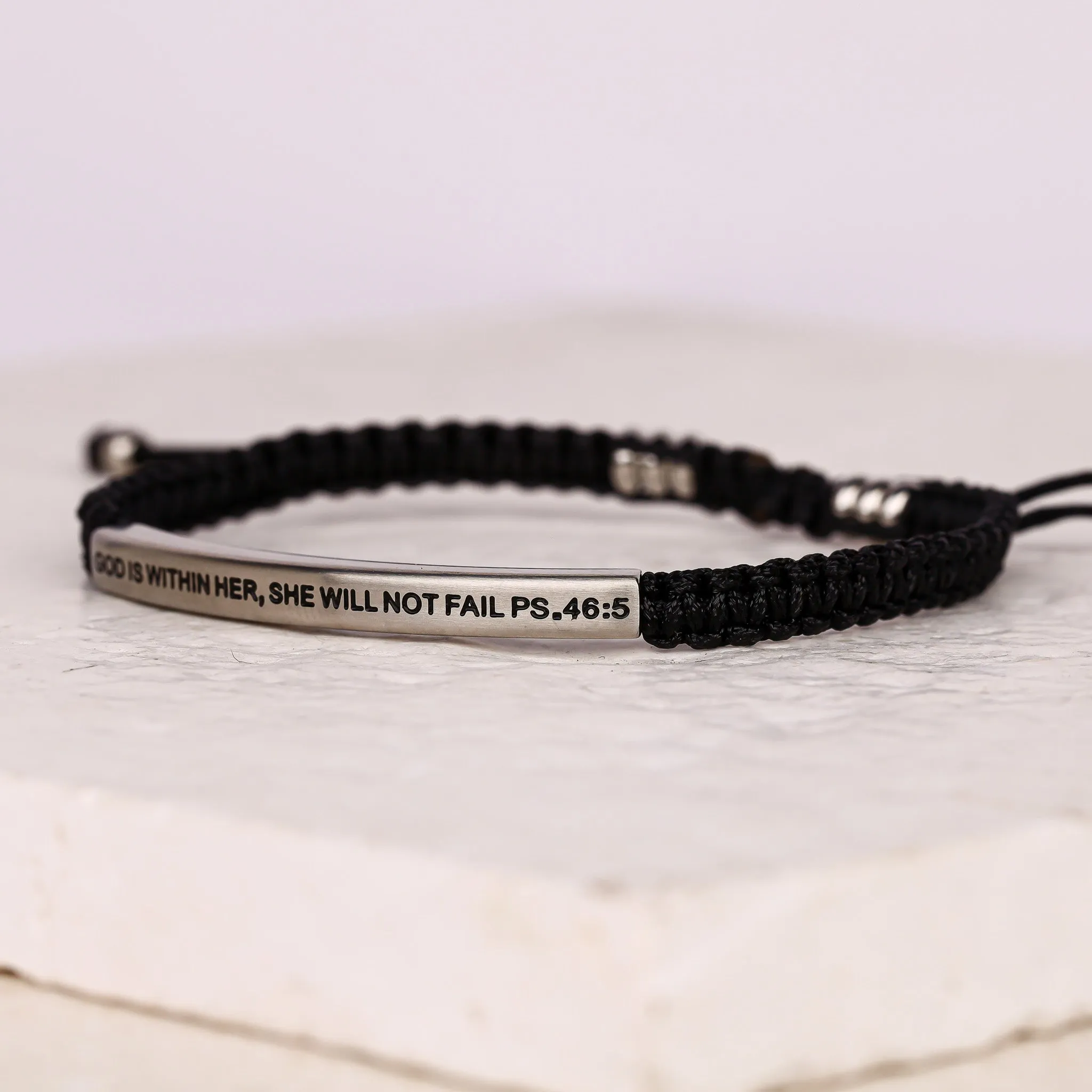 GOD IS WITHIN HER, SHE WILL NOT FAIL ROPE BRACELET