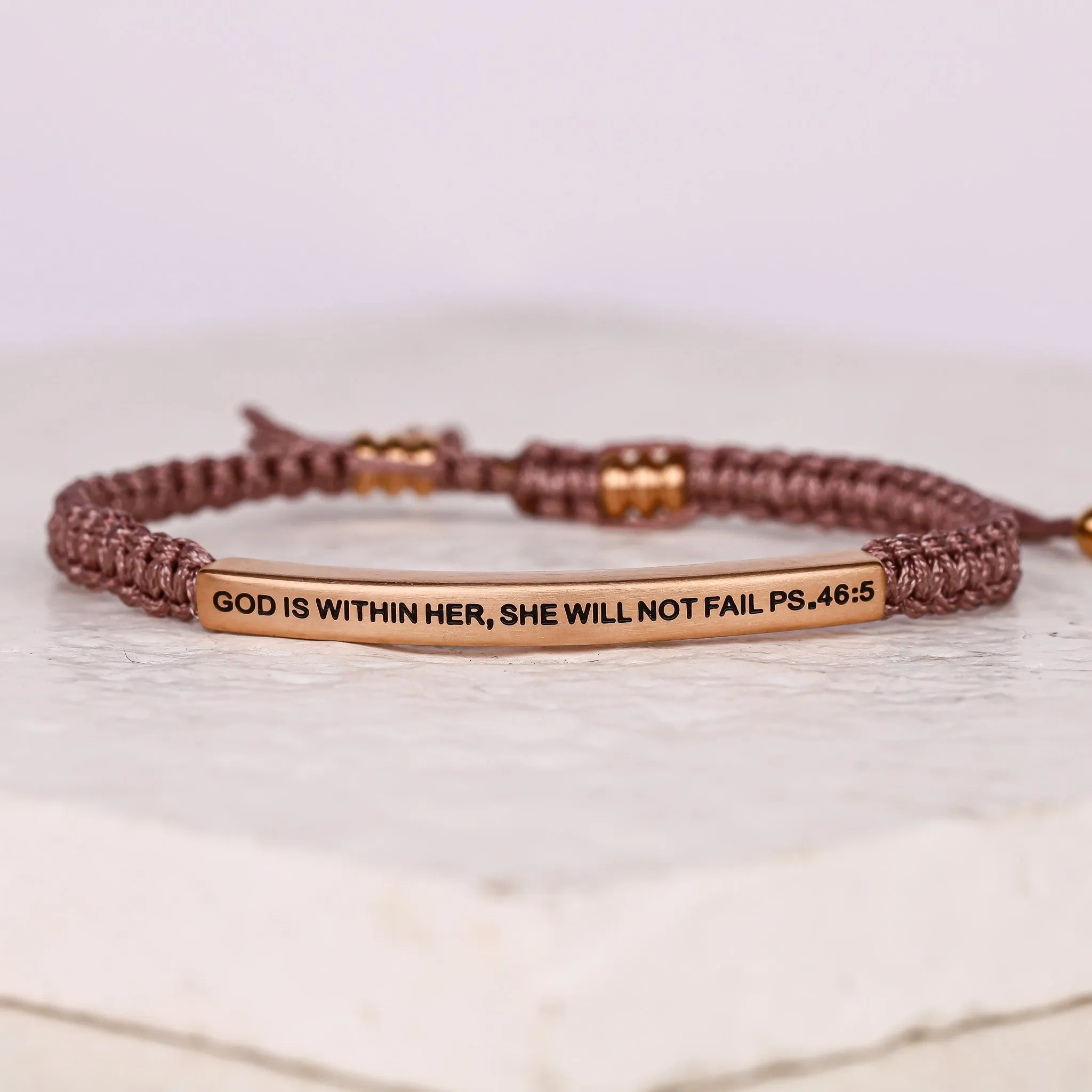 GOD IS WITHIN HER, SHE WILL NOT FAIL ROPE BRACELET