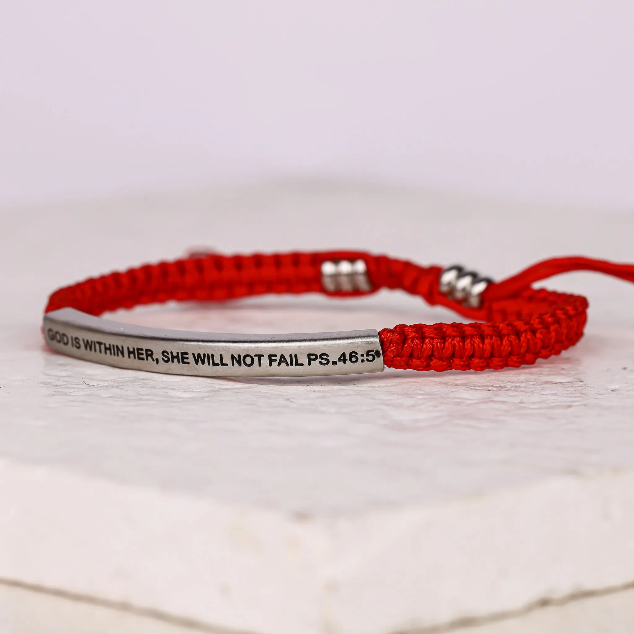 GOD IS WITHIN HER, SHE WILL NOT FAIL ROPE BRACELET