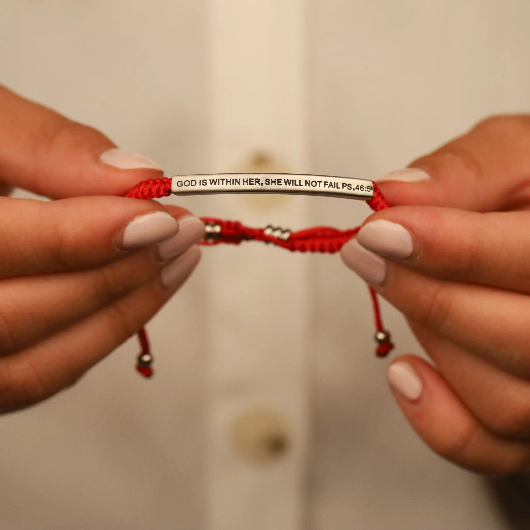 GOD IS WITHIN HER, SHE WILL NOT FAIL ROPE BRACELET