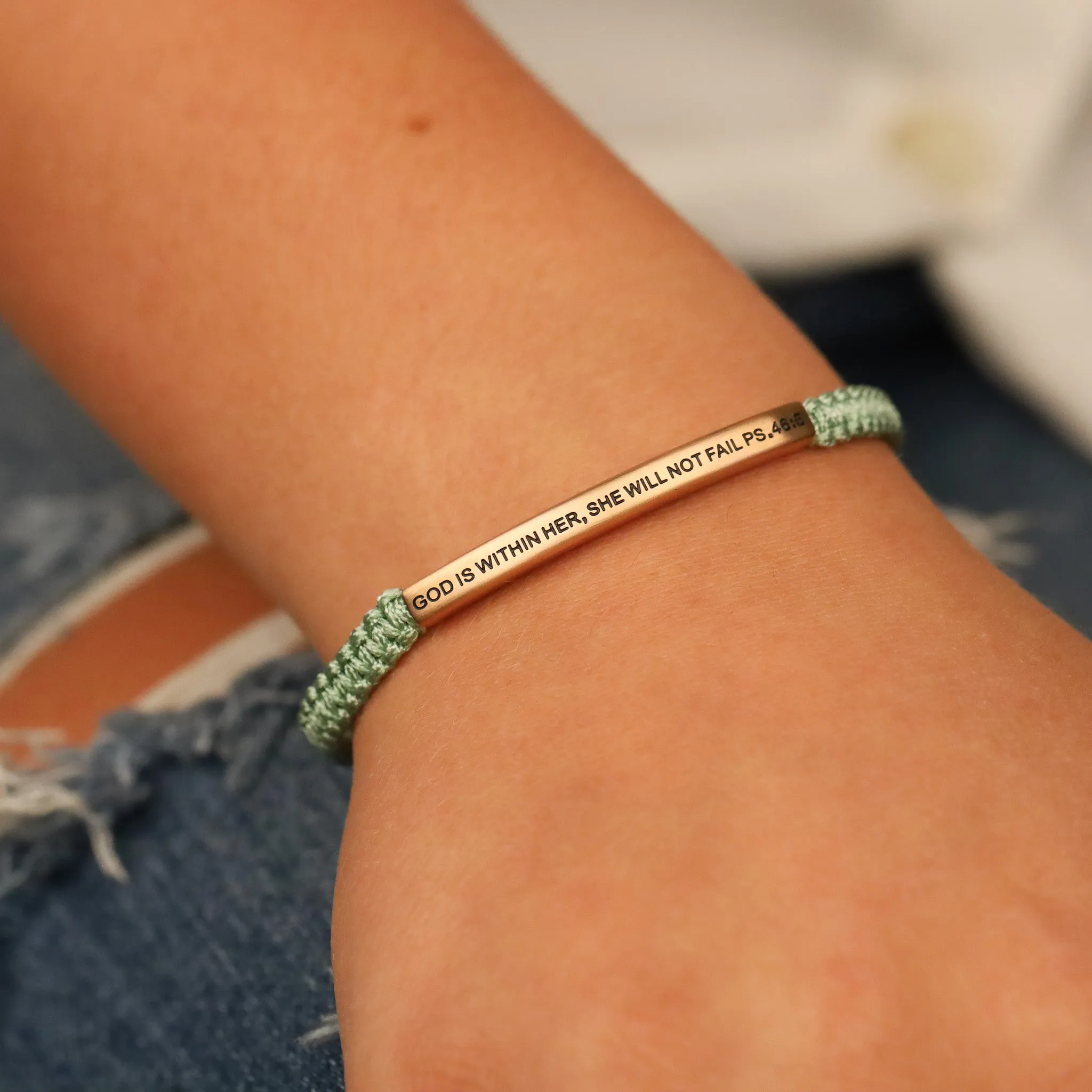 GOD IS WITHIN HER, SHE WILL NOT FAIL ROPE BRACELET